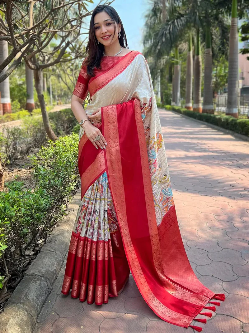 Timeless Sky Blue Chiffon Saree — Printed Chiffon