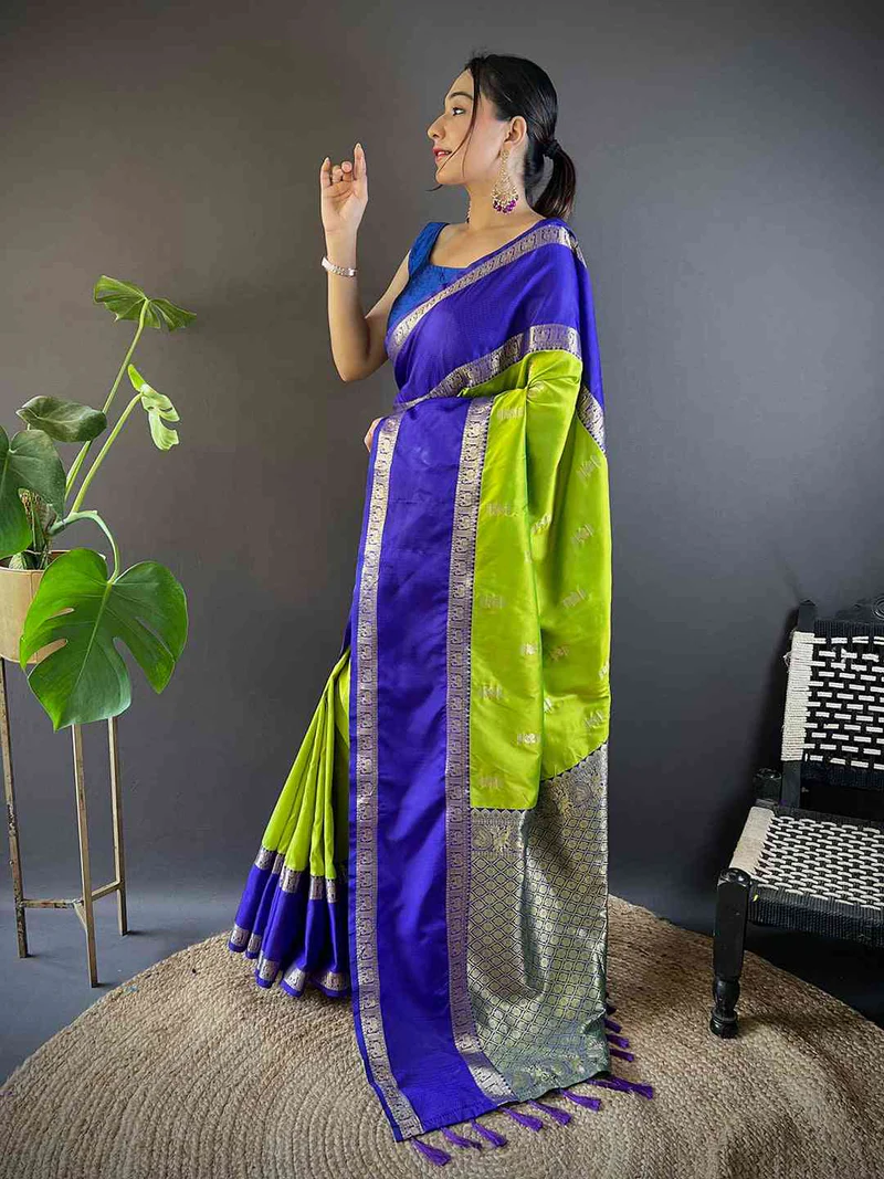 Festive Off-White Linen Saree — Pure Linen