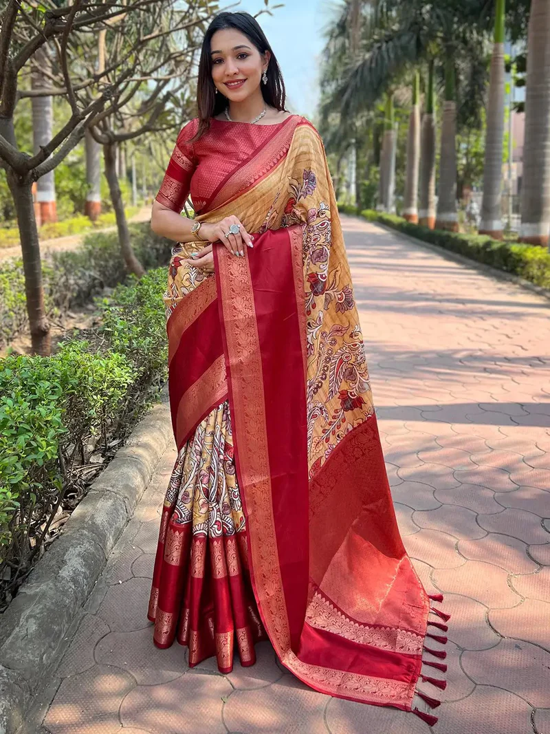 Graceful Green Cotton Saree — Mill Cotton