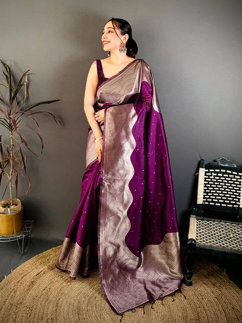 Regal Grey Linen Saree — Jute Linen