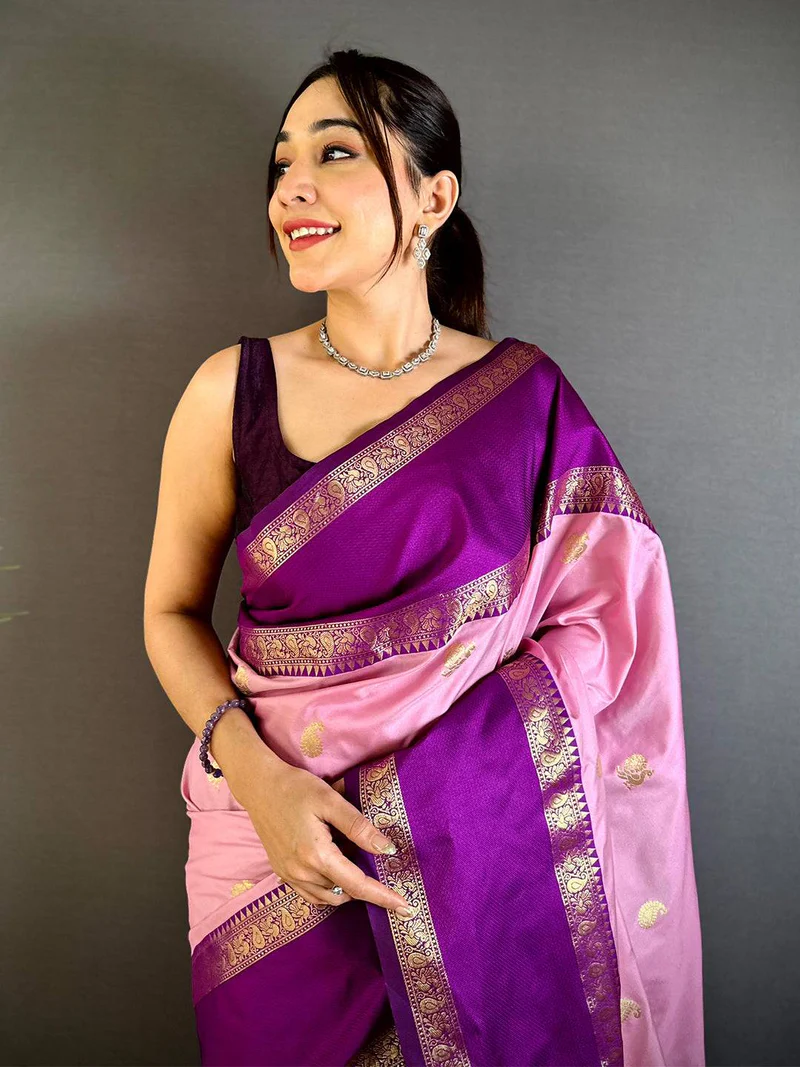 Exquisite Deep Maroon Bridal Silk Saree — Heavy Zari Silk