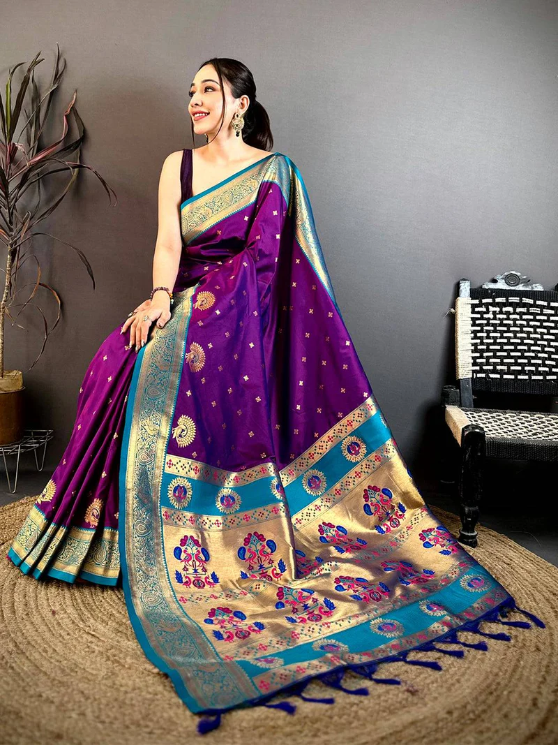 Royal Magenta & Gold Bridal Silk Saree — Kanjivaram Bridal Silk