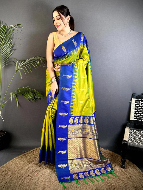Elegant Beige Tussar Silk Saree — Tussar Ghicha Silk