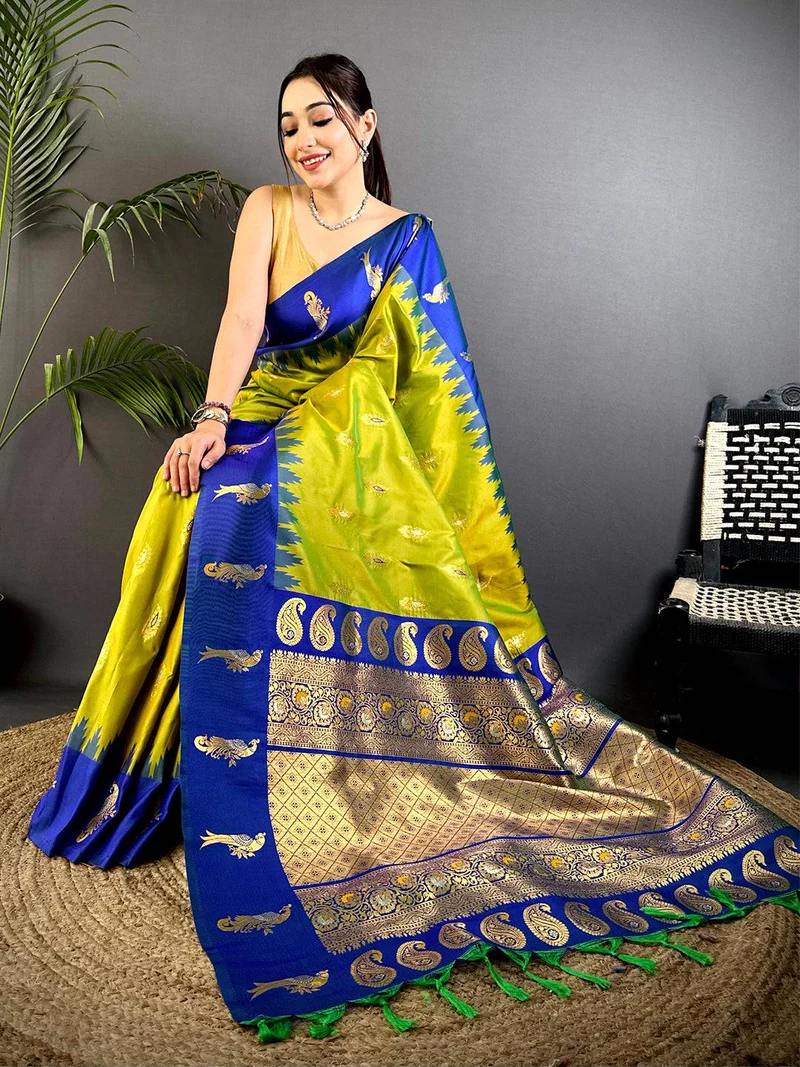 Regal Ivory Organza Saree — Organza