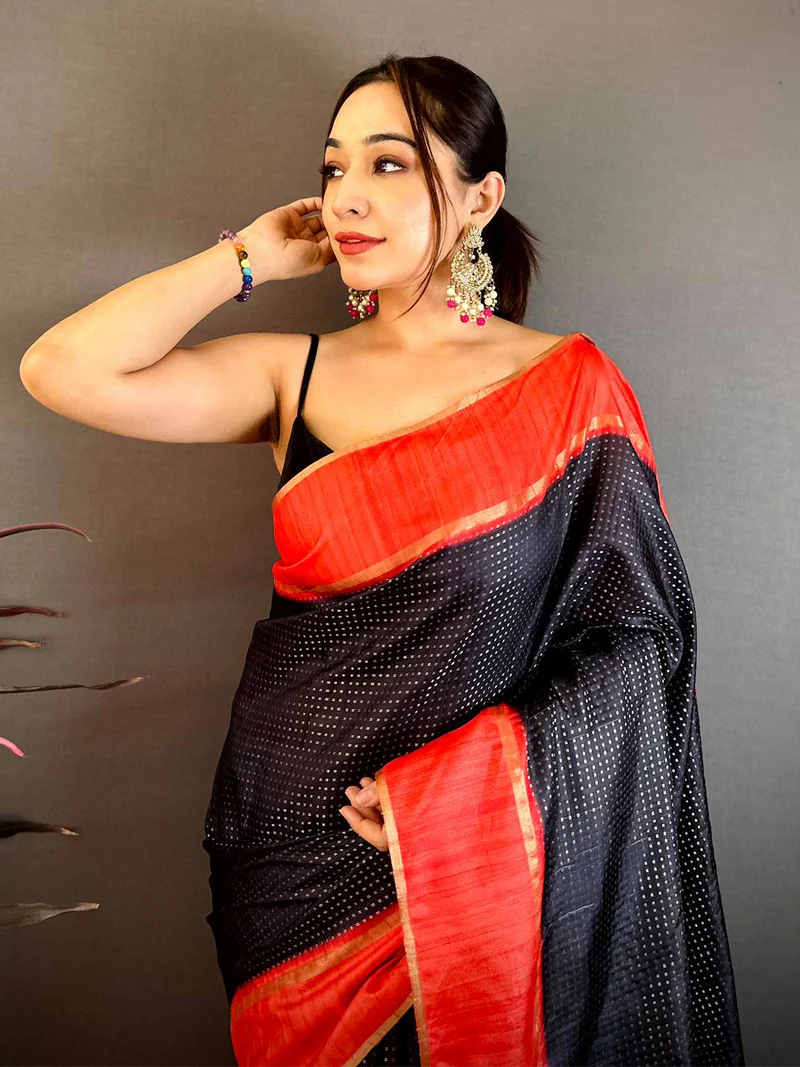 Radiant Steel Blue Linen Saree — Pure Linen