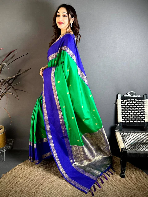 Royal Brick Red Tussar Silk Saree — Printed Tussar Silk