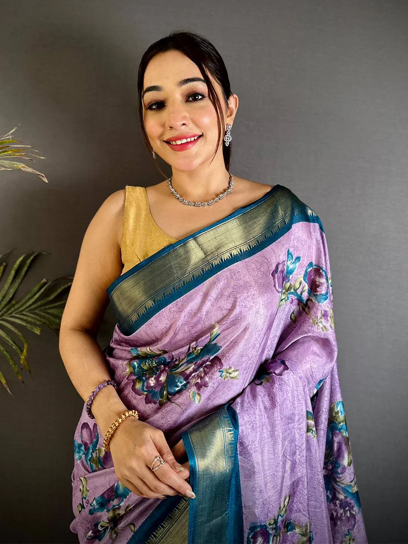 Handwoven Beige Cotton Saree — Khadi Cotton