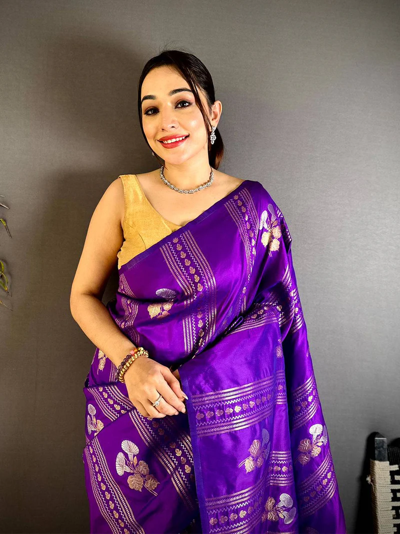 Elegant Ikat Print Printed Cotton Saree — Printed Cotton