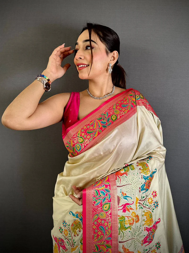 Classic Royal Blue Designer Net Saree — Sequinned Net