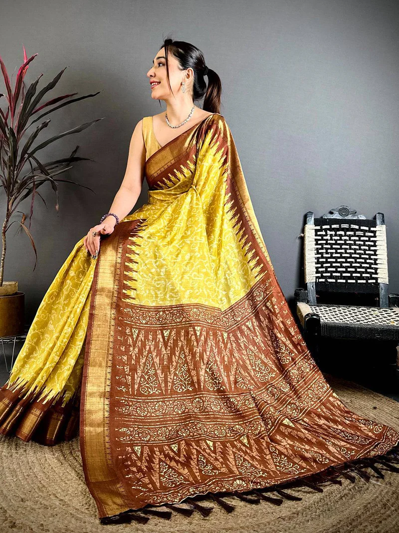 Charming Sky Blue Chiffon Saree — Printed Chiffon
