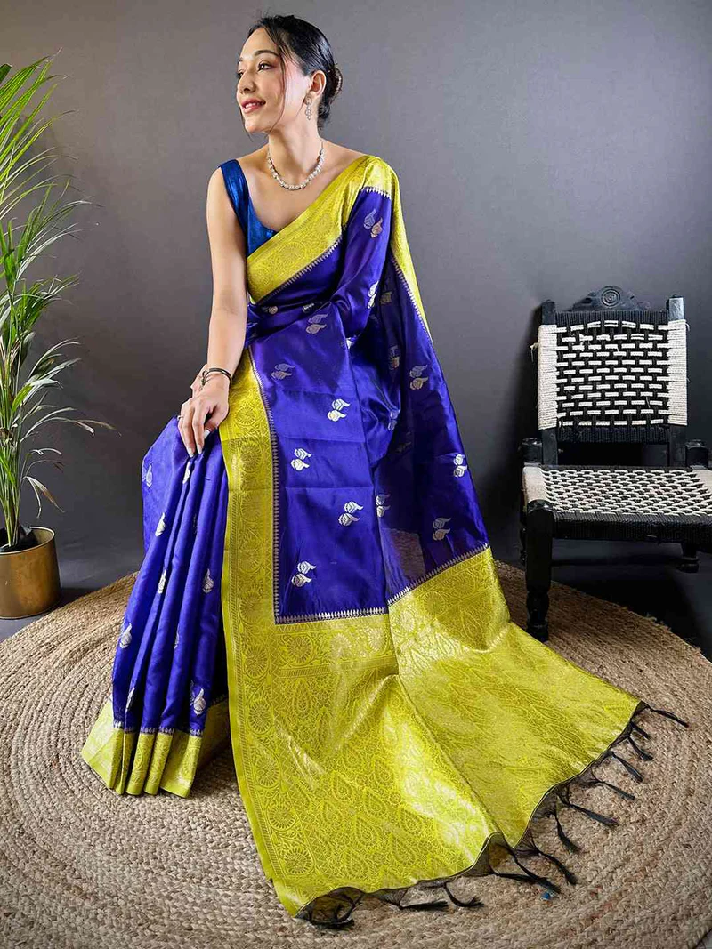 Festive Deep Maroon Bridal Silk Saree — Bridal Silk