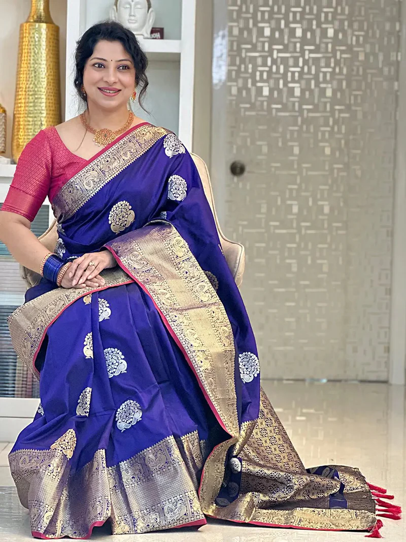 Vibrant Black Chiffon Saree — Printed Chiffon