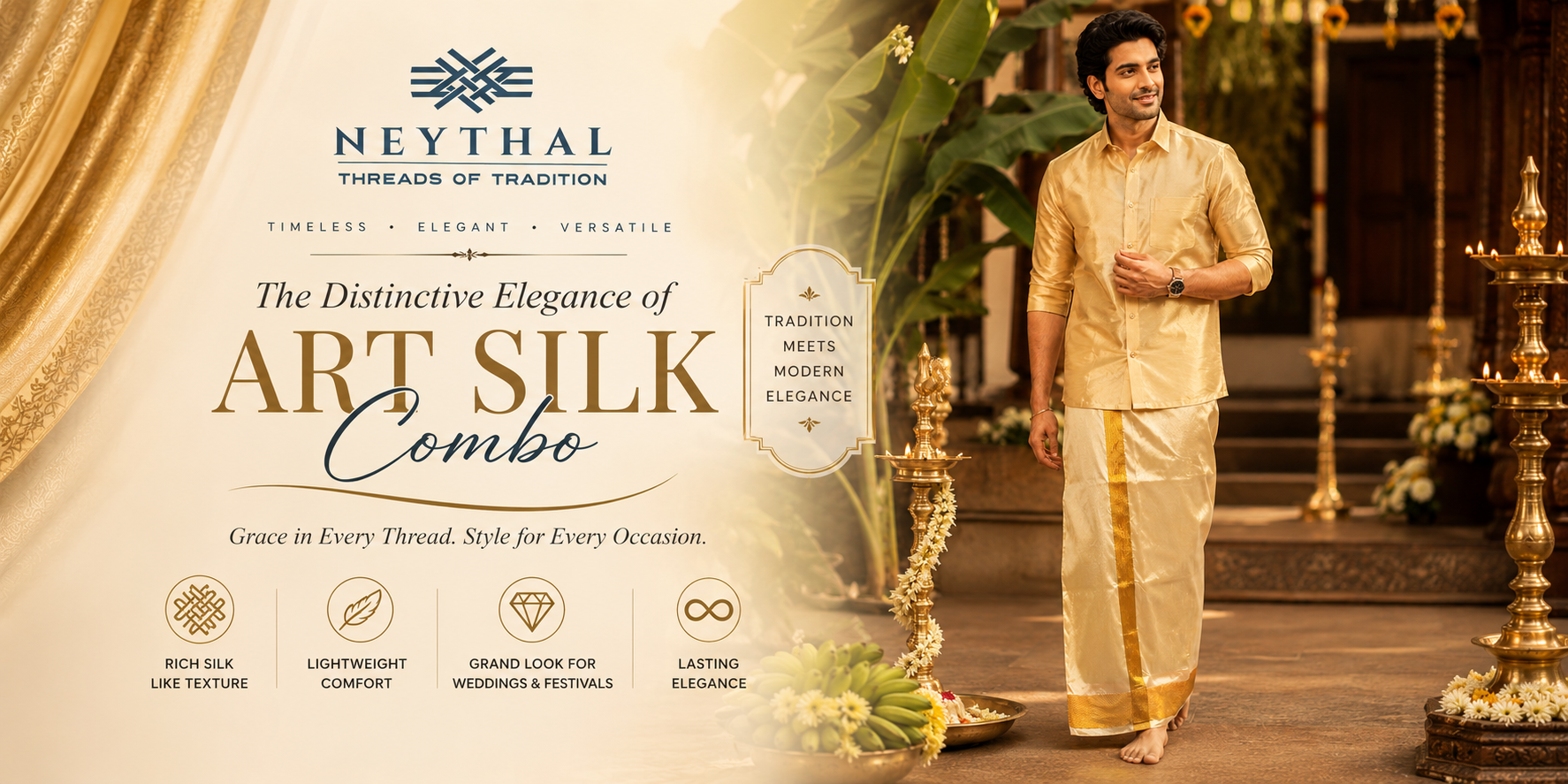 Neythal — dhoti, veshti & kurta combo collection banner