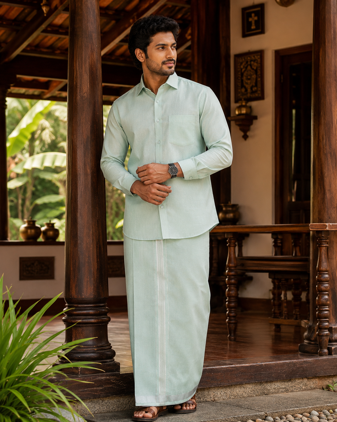 Vaibhava Tissue Combo - Mint blue Color