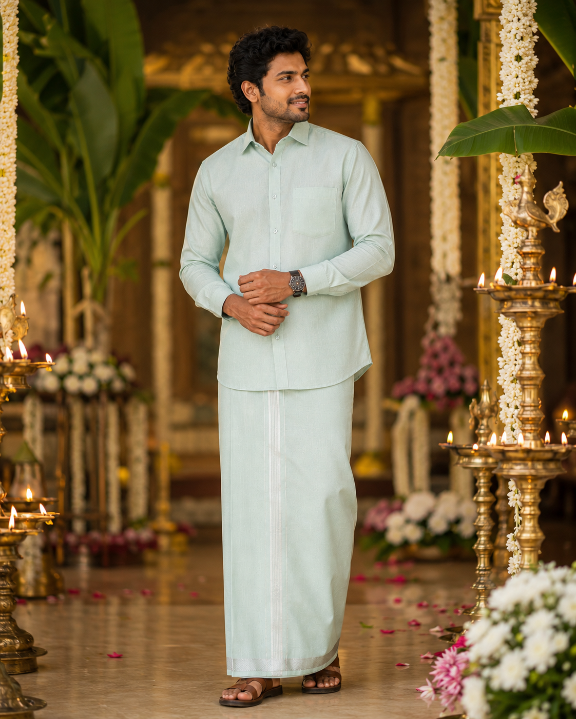 Vaibhava Tissue Combo - Mint blue Color