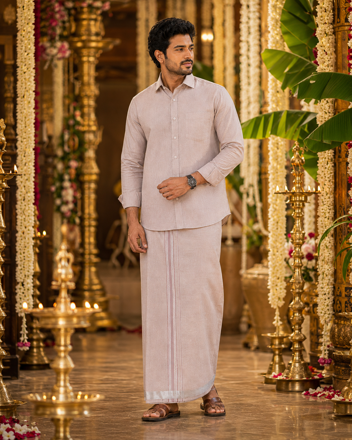 Vaibhava Tissue Combo - Red Wine Color