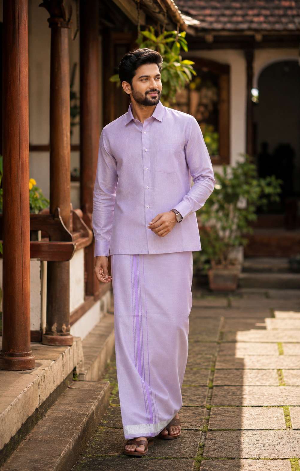 Vaibhava Tissue Combo - Lavender Color — silk type tissue