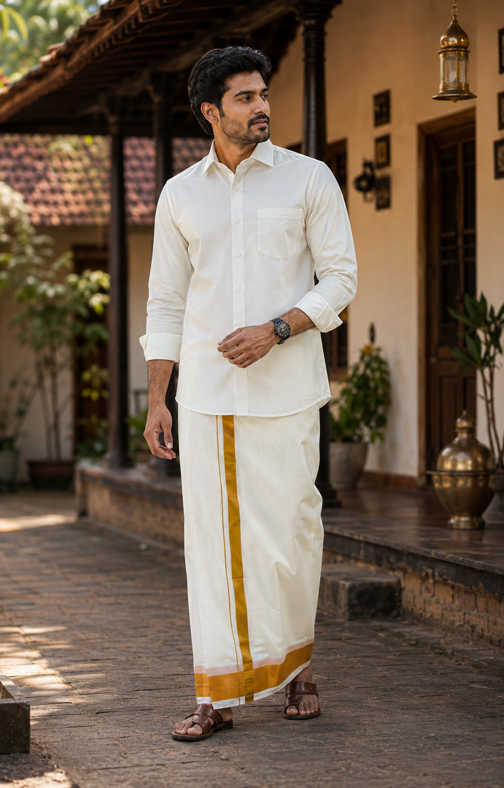 Art Silk Combo - Cream Color