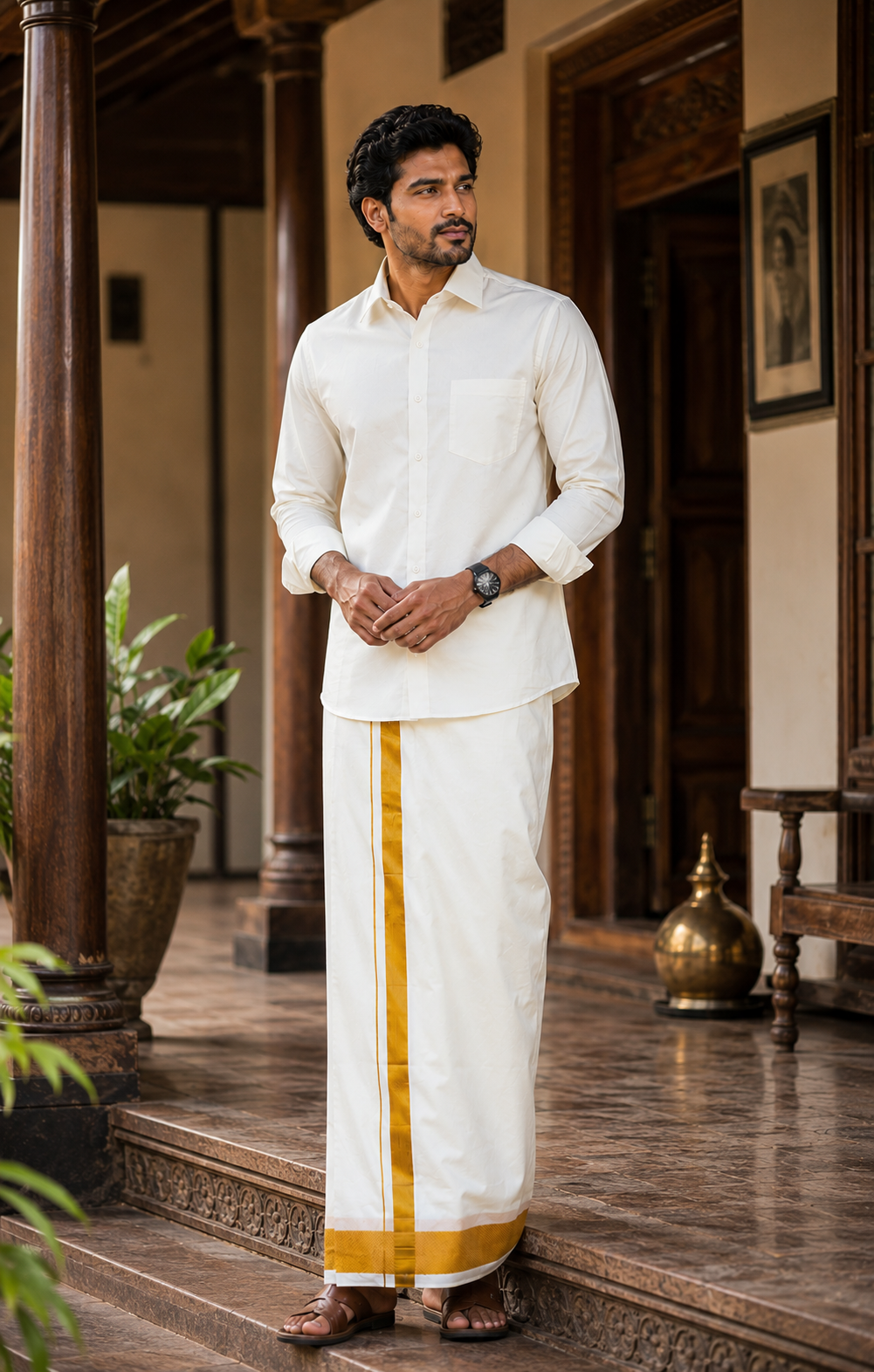 Art Silk Combo - Cream Color