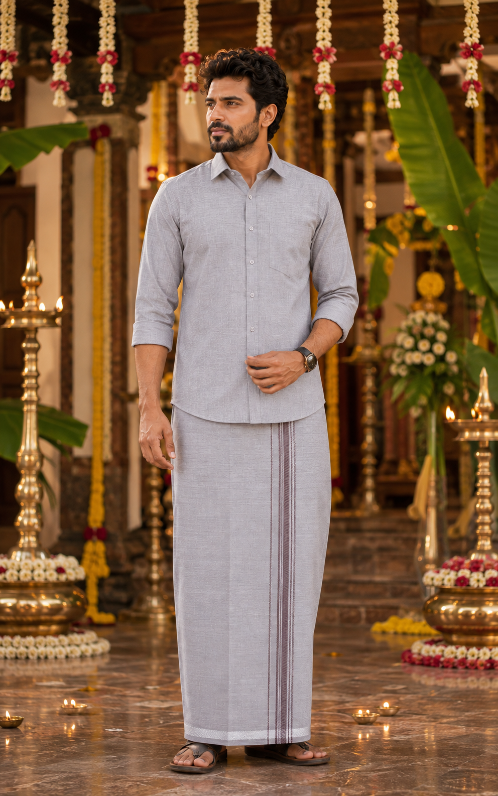Vaibhava Tissue Combo - Dark Wine Color — silk type tissue