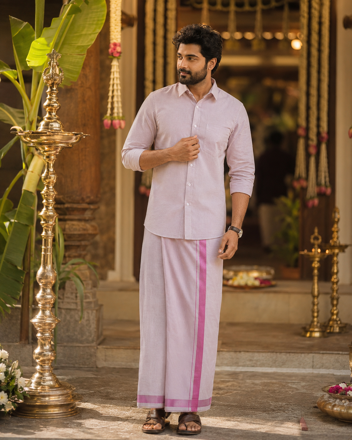 Vaibhava Tissue Combo - Pink Rose Cotton Tissue Color — Cotton
